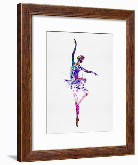 Ballerina Dancing Watercolor 2-Irina March-Framed Art Print