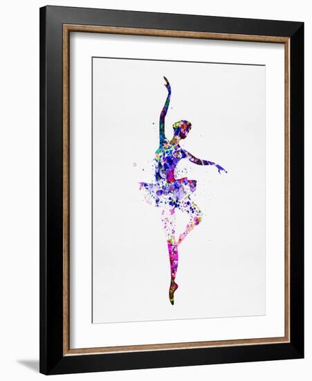 Ballerina Dancing Watercolor 2-Irina March-Framed Art Print