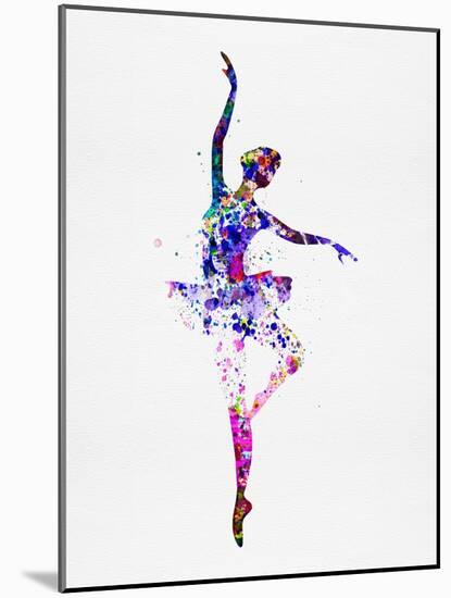 Ballerina Dancing Watercolor 2-Irina March-Mounted Art Print