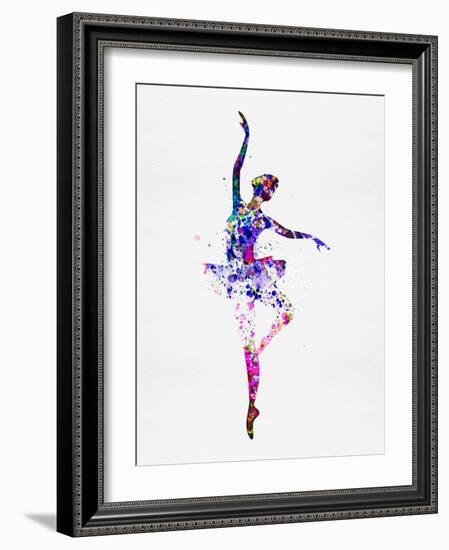 Ballerina Dancing Watercolor 2-Irina March-Framed Art Print