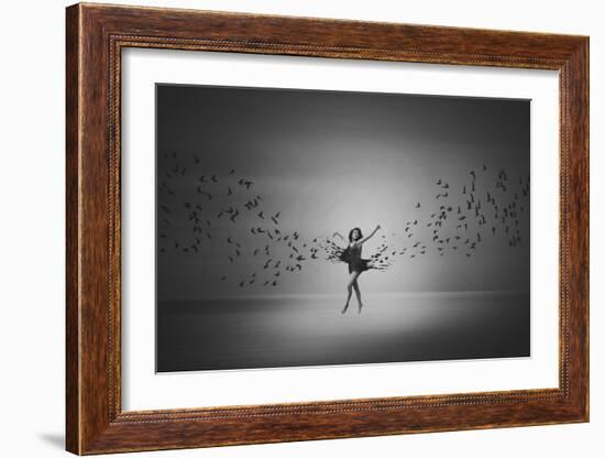 Ballerina Flight Of Birds-Mark Biwit-Framed Giclee Print