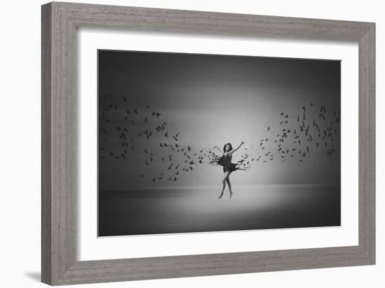 Ballerina Flight Of Birds-Mark Biwit-Framed Giclee Print