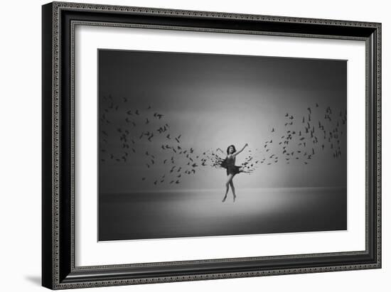 Ballerina Flight Of Birds-Mark Biwit-Framed Giclee Print