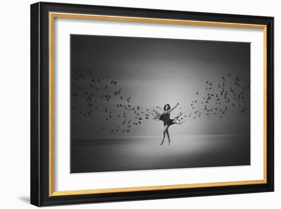 Ballerina Flight Of Birds-Mark Biwit-Framed Giclee Print