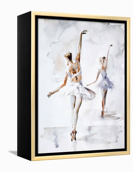 Ballerina In Blue-Aimee Del Valle-Framed Stretched Canvas