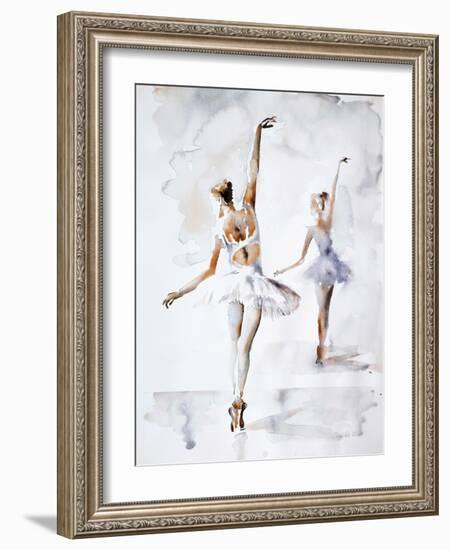 Ballerina In Blue-Aimee Del Valle-Framed Art Print