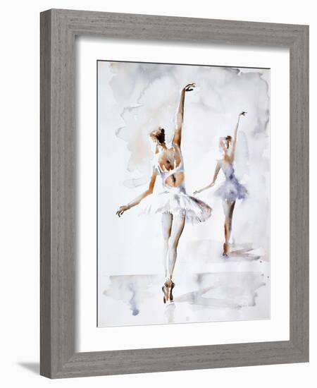 Ballerina In Blue-Aimee Del Valle-Framed Art Print
