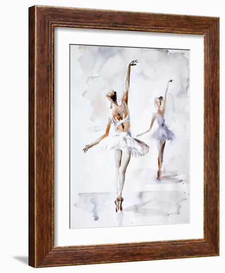 Ballerina In Blue-Aimee Del Valle-Framed Art Print