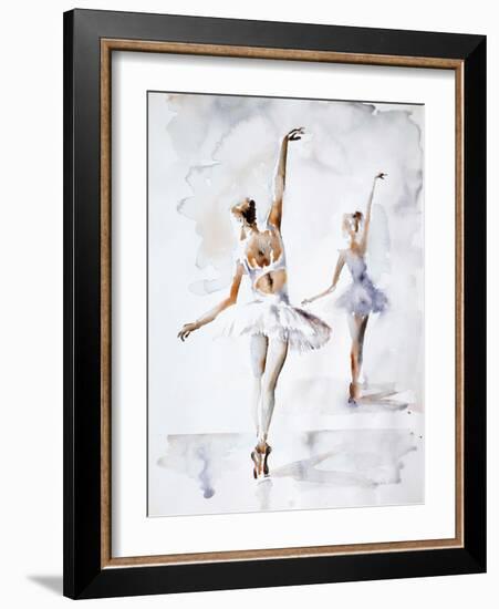 Ballerina In Blue-Aimee Del Valle-Framed Art Print