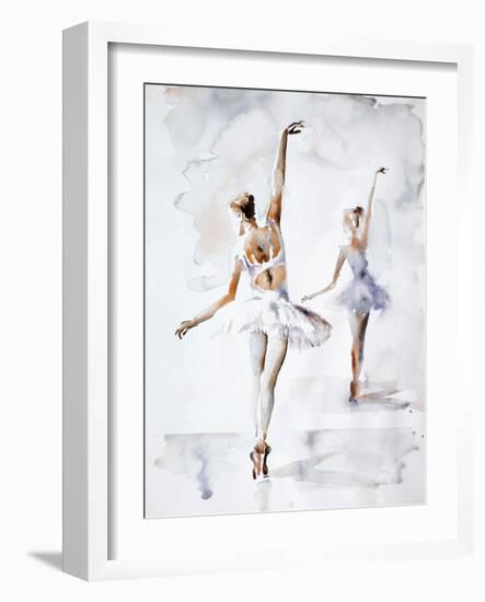 Ballerina In Blue-Aimee Del Valle-Framed Art Print