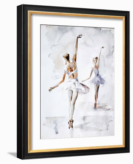 Ballerina In Blue-Aimee Del Valle-Framed Art Print