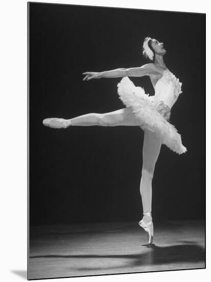 Ballerina Margot Fonteyn in White Tutu Dancing Alone on Stage-Gjon Mili-Mounted Premium Photographic Print
