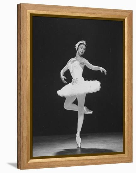 Ballerina Margot Fonteyn, of the Sadler Wells Company, Dancing Alone on Stage-Gjon Mili-Framed Premier Image Canvas