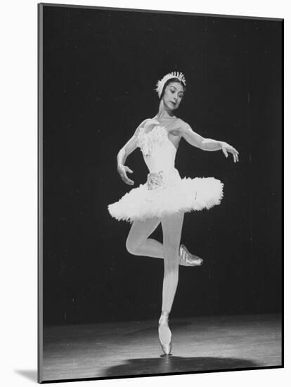 Ballerina Margot Fonteyn, of the Sadler Wells Company, Dancing Alone on Stage-Gjon Mili-Mounted Premium Photographic Print