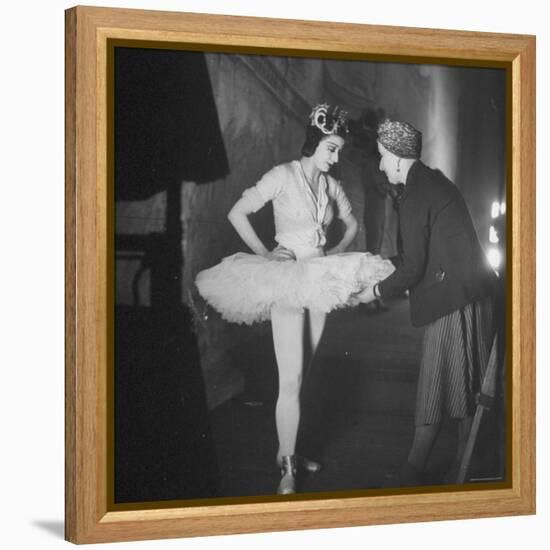 Ballerina Margot Fonteyn Standing in Wings Prepares for Reopening Covent Garden Royal Opera House-David Scherman-Framed Premier Image Canvas