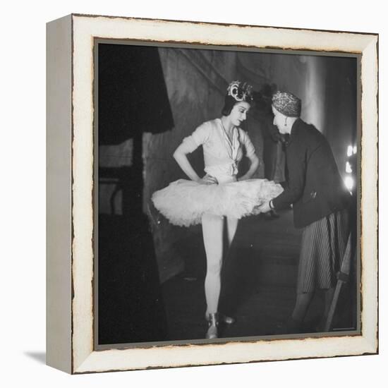 Ballerina Margot Fonteyn Standing in Wings Prepares for Reopening Covent Garden Royal Opera House-David Scherman-Framed Premier Image Canvas