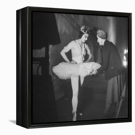 Ballerina Margot Fonteyn Standing in Wings Prepares for Reopening Covent Garden Royal Opera House-David Scherman-Framed Premier Image Canvas