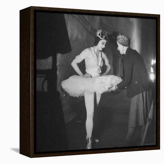 Ballerina Margot Fonteyn Standing in Wings Prepares for Reopening Covent Garden Royal Opera House-David Scherman-Framed Premier Image Canvas