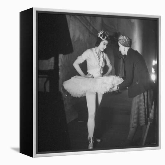 Ballerina Margot Fonteyn Standing in Wings Prepares for Reopening Covent Garden Royal Opera House-David Scherman-Framed Premier Image Canvas