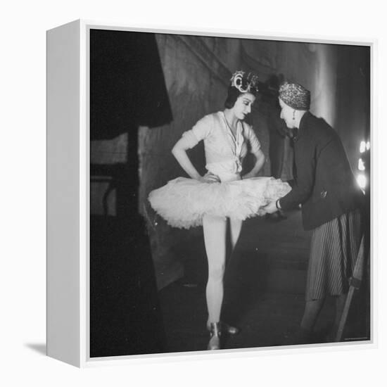 Ballerina Margot Fonteyn Standing in Wings Prepares for Reopening Covent Garden Royal Opera House-David Scherman-Framed Premier Image Canvas