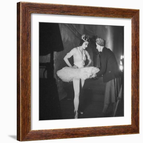 Ballerina Margot Fonteyn Standing in Wings Prepares for Reopening Covent Garden Royal Opera House-David Scherman-Framed Premium Photographic Print