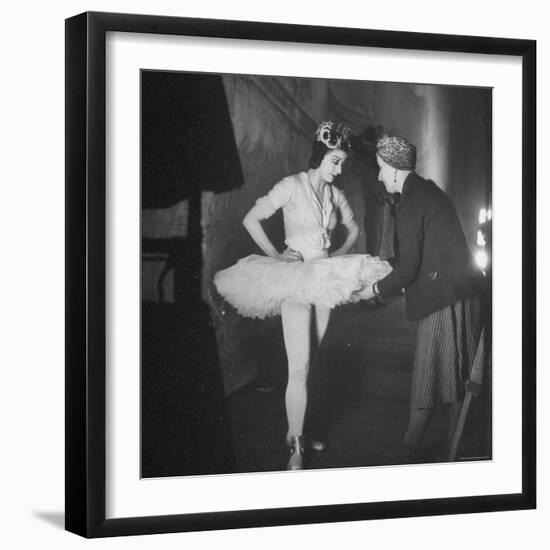 Ballerina Margot Fonteyn Standing in Wings Prepares for Reopening Covent Garden Royal Opera House-David Scherman-Framed Premium Photographic Print