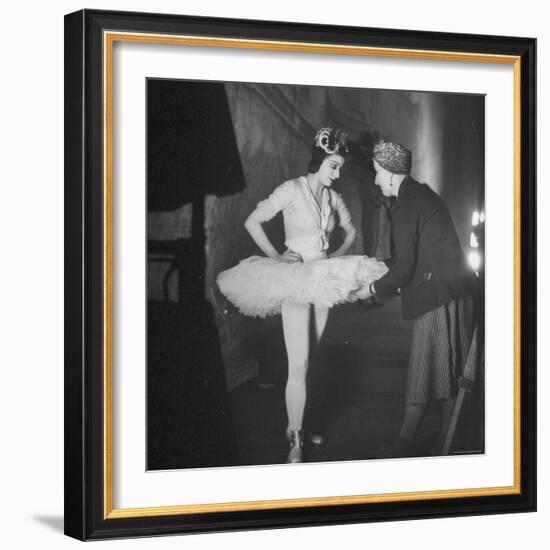 Ballerina Margot Fonteyn Standing in Wings Prepares for Reopening Covent Garden Royal Opera House-David Scherman-Framed Premium Photographic Print