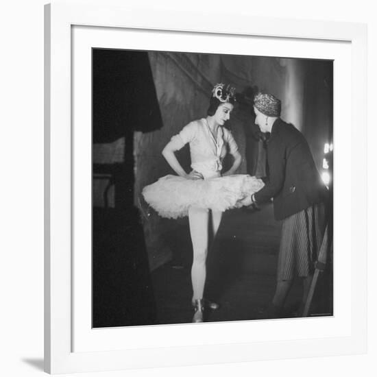 Ballerina Margot Fonteyn Standing in Wings Prepares for Reopening Covent Garden Royal Opera House-David Scherman-Framed Premium Photographic Print