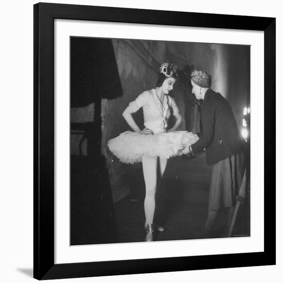 Ballerina Margot Fonteyn Standing in Wings Prepares for Reopening Covent Garden Royal Opera House-David Scherman-Framed Premium Photographic Print