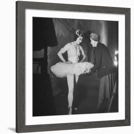 Ballerina Margot Fonteyn Standing in Wings Prepares for Reopening Covent Garden Royal Opera House-David Scherman-Framed Premium Photographic Print