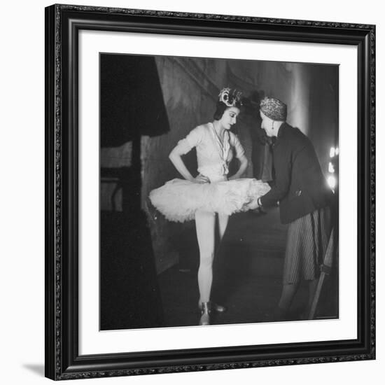 Ballerina Margot Fonteyn Standing in Wings Prepares for Reopening Covent Garden Royal Opera House-David Scherman-Framed Premium Photographic Print