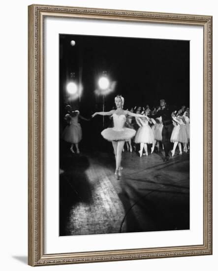 Ballerina Maria Tallchief Appearing in "Swan Lake" with Andre Eglevsky-Ed Clark-Framed Premium Photographic Print