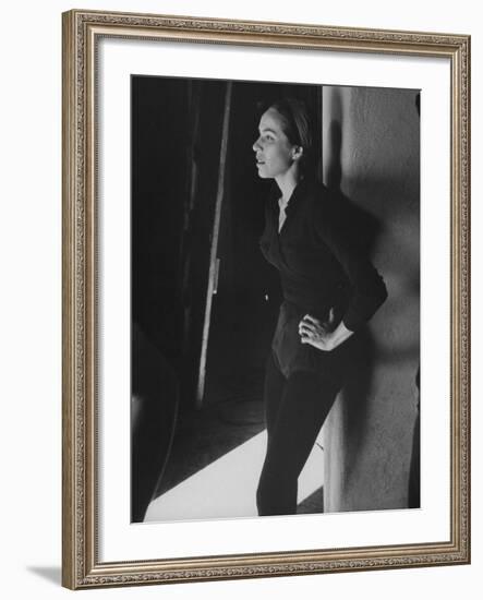 Ballerina Maria Tallchief Standing Backstage Prior to Appearing in "Swan Lake"-Ed Clark-Framed Premium Photographic Print