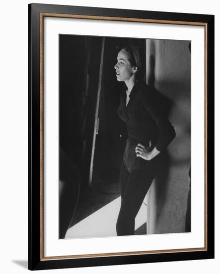 Ballerina Maria Tallchief Standing Backstage Prior to Appearing in "Swan Lake"-Ed Clark-Framed Premium Photographic Print