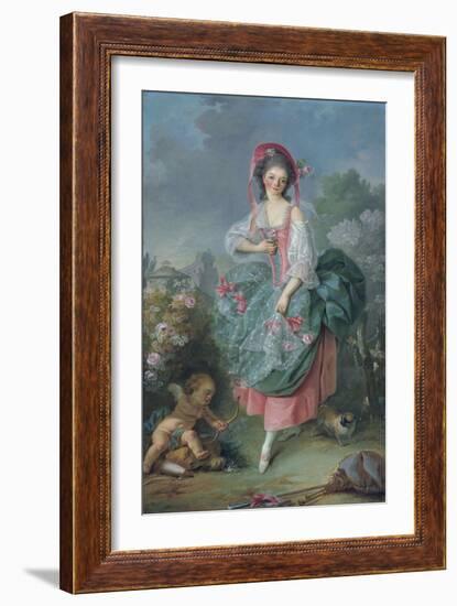 Ballerina Marie-Madeleine Guimard (1743-181) as Terpsichore-Jacques Louis David-Framed Giclee Print