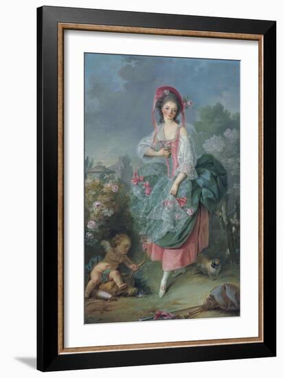 Ballerina Marie-Madeleine Guimard (1743-181) as Terpsichore-Jacques Louis David-Framed Giclee Print