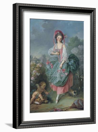 Ballerina Marie-Madeleine Guimard (1743-181) as Terpsichore-Jacques Louis David-Framed Giclee Print