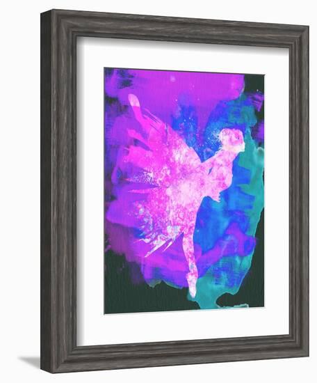 Ballerina on Stage Watercolor 1-Irina March-Framed Art Print