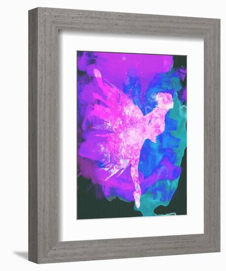 Ballerina on Stage Watercolor 1-Irina March-Framed Art Print