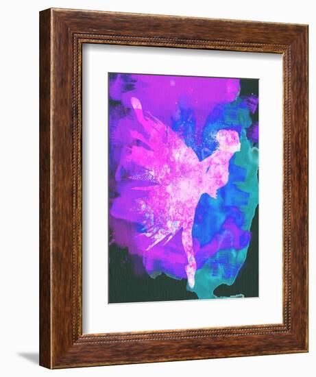 Ballerina on Stage Watercolor 1-Irina March-Framed Art Print