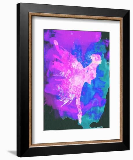 Ballerina on Stage Watercolor 1-Irina March-Framed Art Print