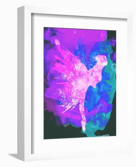 Ballerina on Stage Watercolor 1-Irina March-Framed Art Print