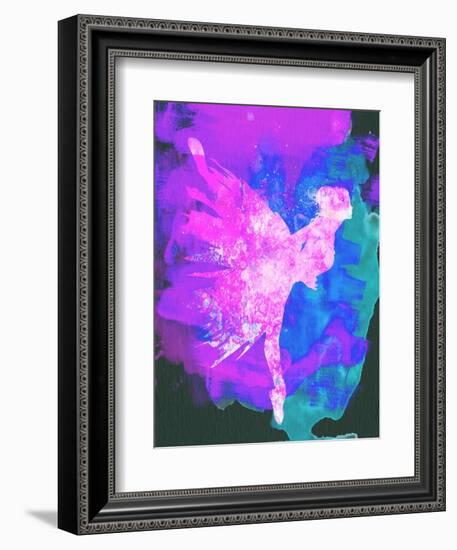 Ballerina on Stage Watercolor 1-Irina March-Framed Art Print