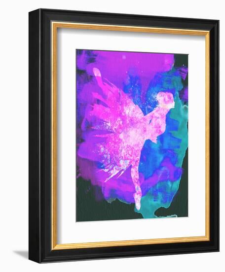 Ballerina on Stage Watercolor 1-Irina March-Framed Art Print