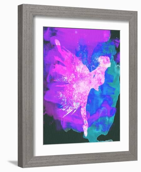 Ballerina on Stage Watercolor 1-Irina March-Framed Art Print