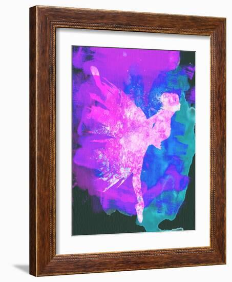 Ballerina on Stage Watercolor 1-Irina March-Framed Art Print