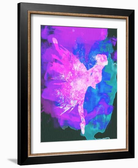 Ballerina on Stage Watercolor 1-Irina March-Framed Art Print