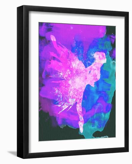 Ballerina on Stage Watercolor 1-Irina March-Framed Art Print