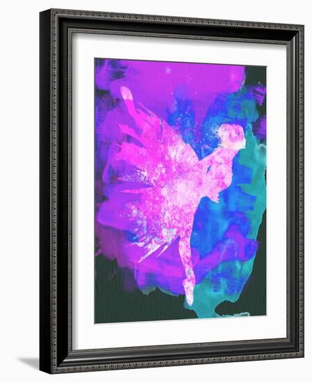 Ballerina on Stage Watercolor 1-Irina March-Framed Art Print