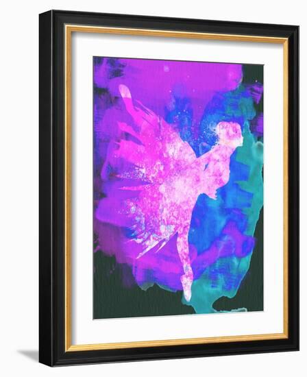 Ballerina on Stage Watercolor 1-Irina March-Framed Art Print